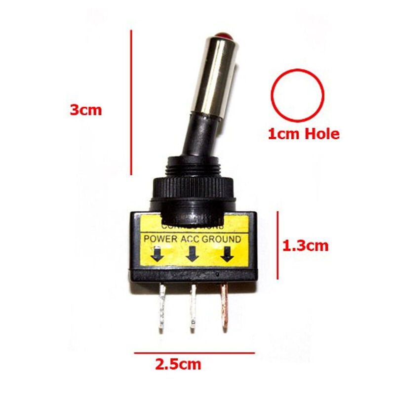 1PC 12V 20A Car Auto Green LED Light Toggle Rocker Switch 3Pin SPST ON/OF.l8