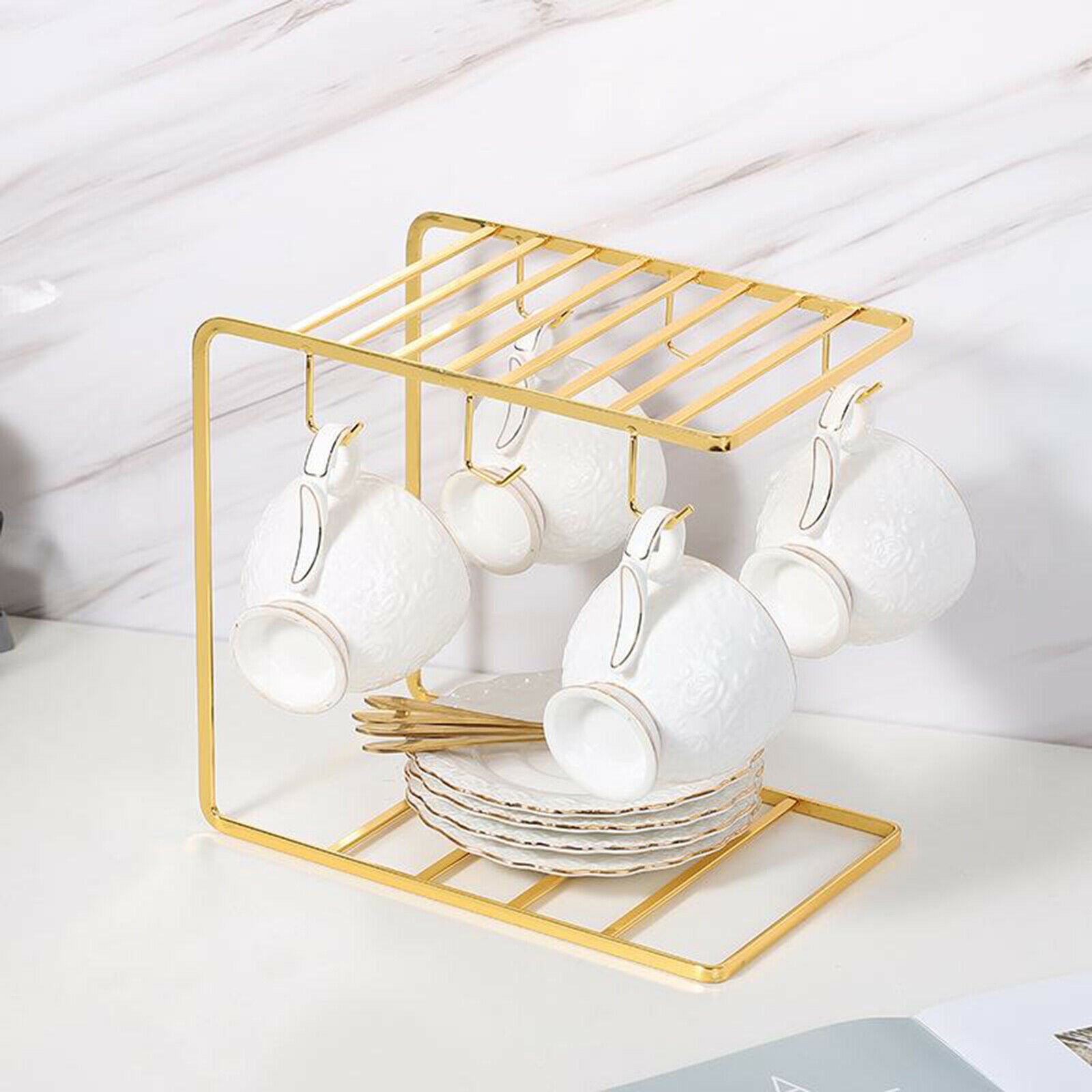Minimalist Cup Holder Stand Cup Hooks Drainer for Home Kitchen Storage