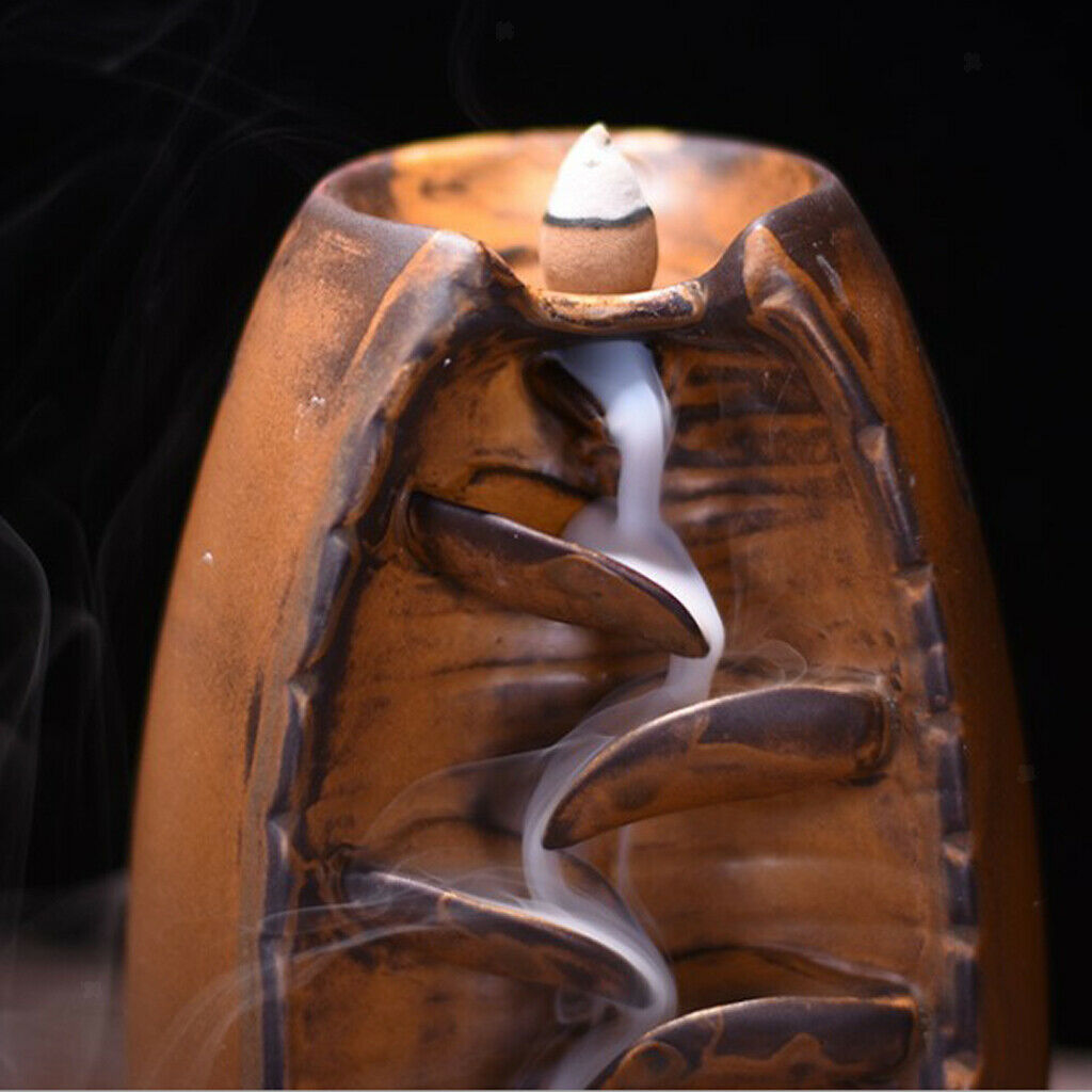 Mountain Smoke Backflow Incense Burner Stick Cone Holder Decor Ornament b