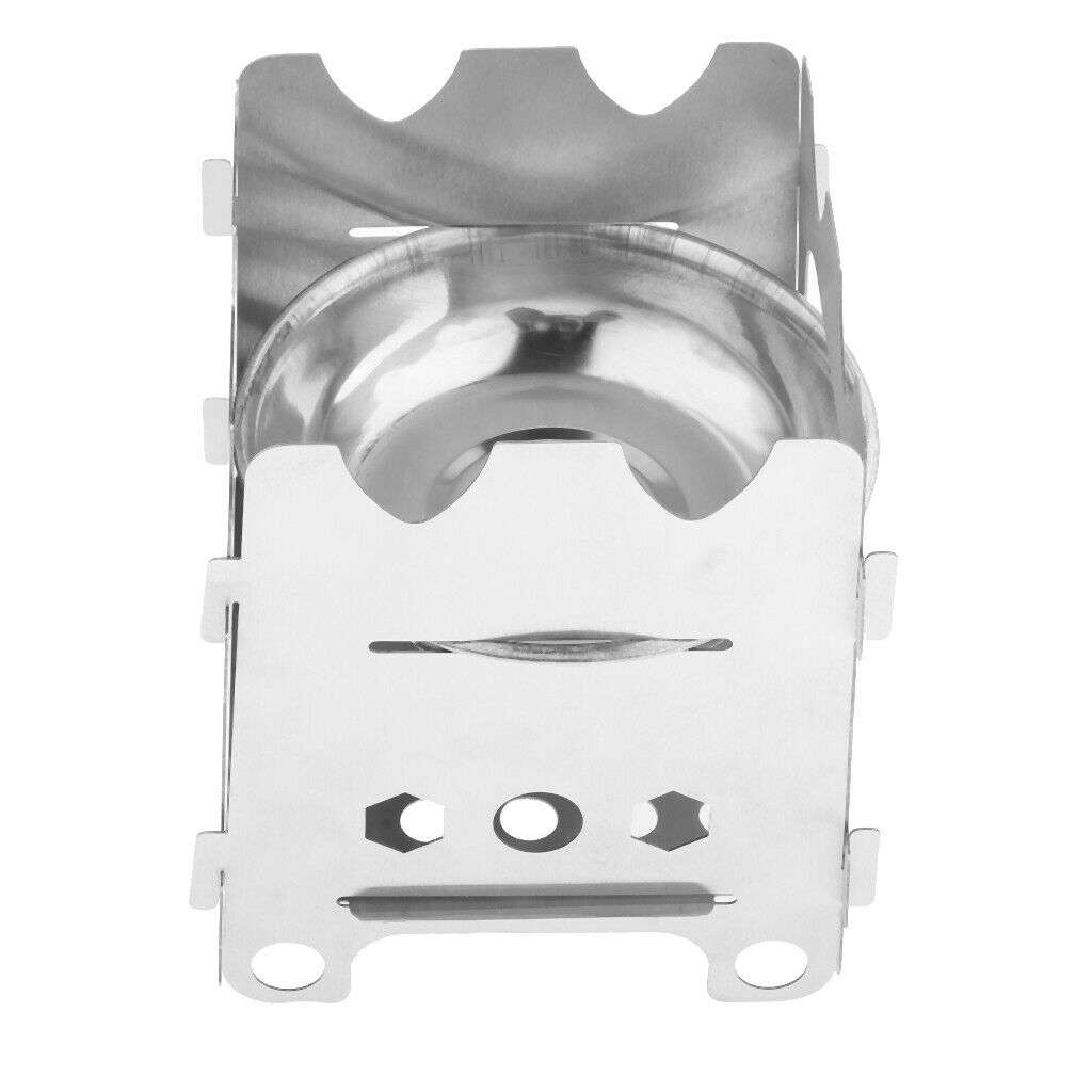 Mini Portable Camping Stove Stainless Steel Folding Wood
