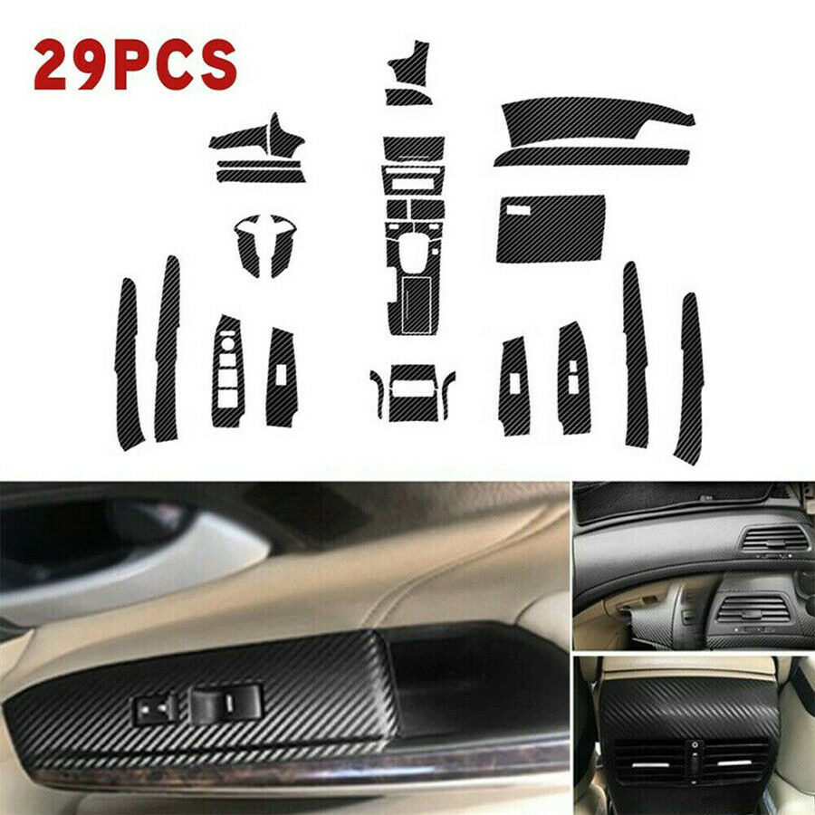 Carbon Fiber Style Car Interior Decorative Stickers Trim Covers For Accord 08-12