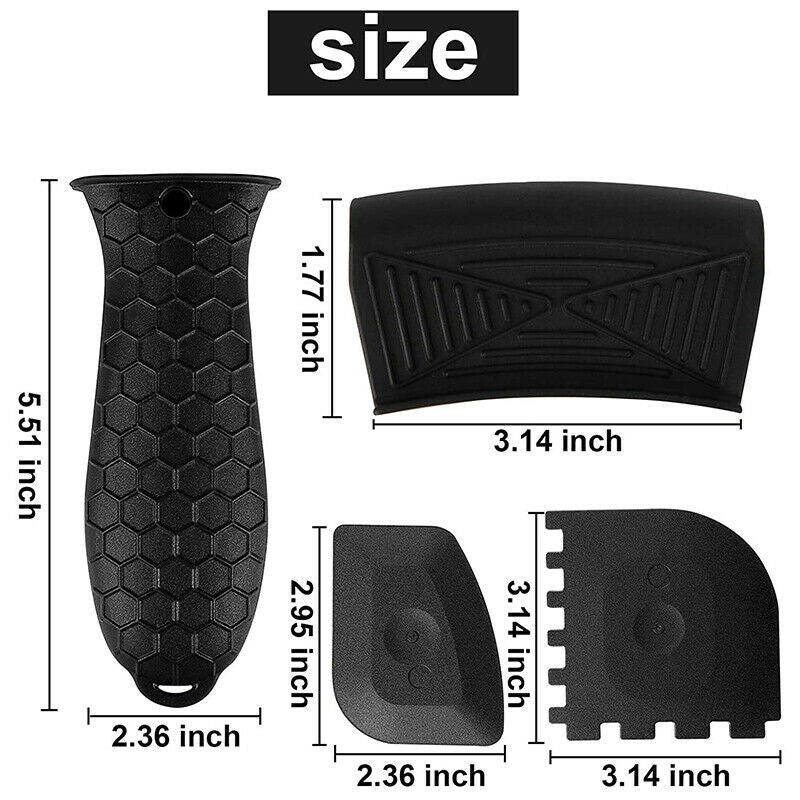 5Pcs Silicone Hot Handle Holder Cast Iron Skillet Holders Cover Non Slip PotX9E4