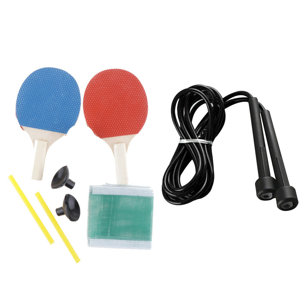 Durable Mini Table Tennis Racket Ball Net Jump Rope Practicing Training
