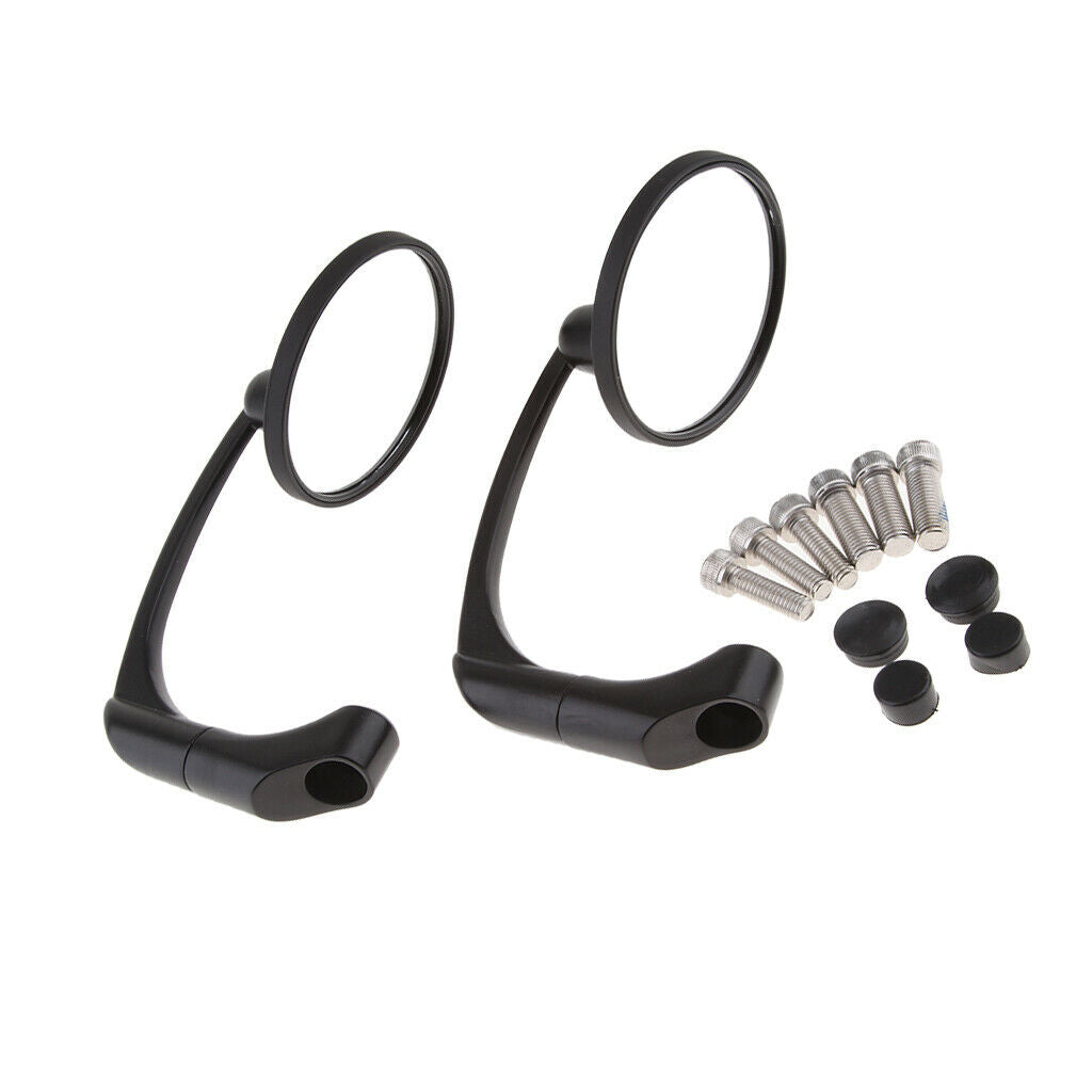 Universal Side Rear View Race Mirrors for Motorcycle Motorbike Scooters Black
