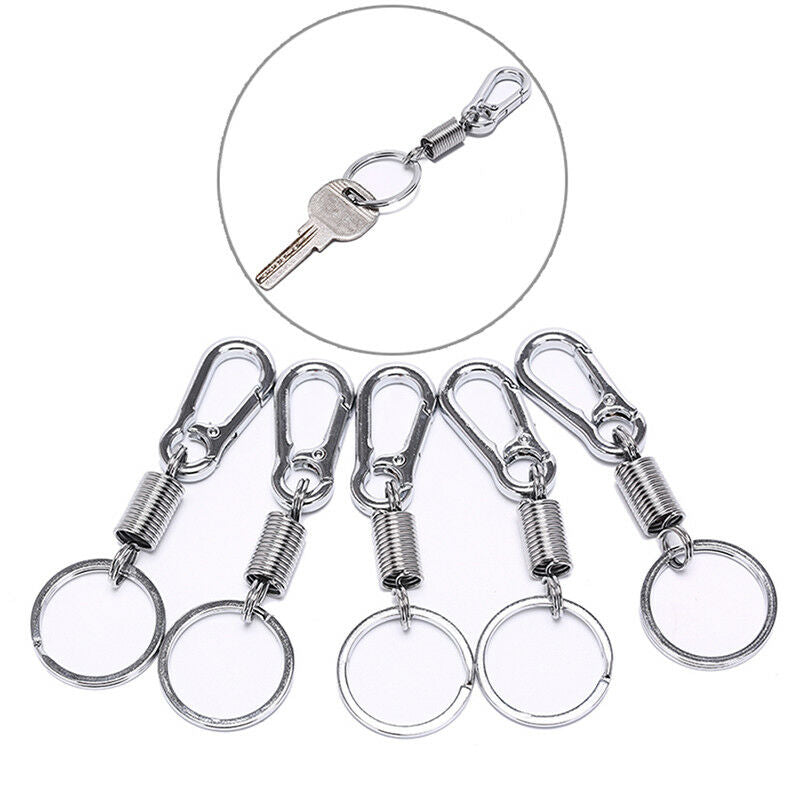 5pcs outdoor stainless steel retractable buckle hanging carabiner keychai.l8