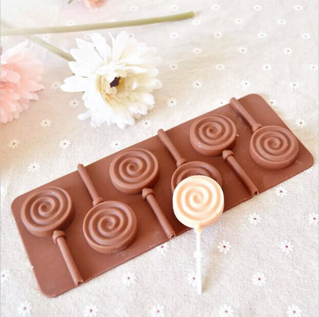 Round Cake Ice Cookie Mold Silicone lollipop Mold Baking Pan for Chocolate Candy