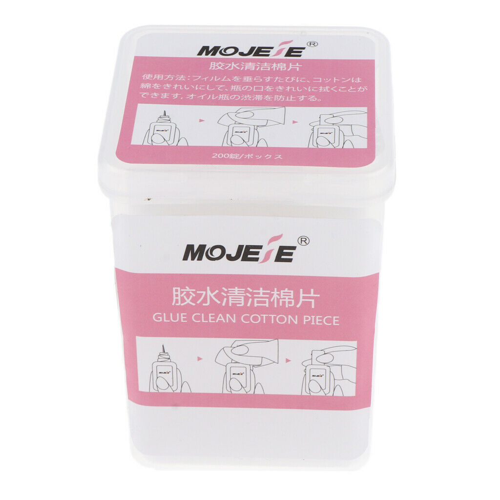 Pack of 200 Eyelash Glue Bottle Mouth Wipes Polish Cosmetic Cleaner Pads