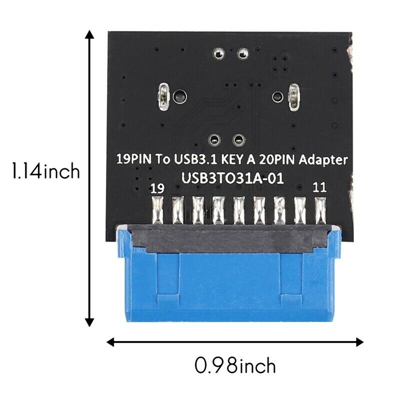 Computer Motherboard USB 3.0 Front 19-Pin to 3.1 Type-C Front Panel Header TX6H2