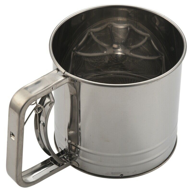 Stainless Steel Flour Sifter Large Baking Sieve Cup for Powdered Sugar P6L8L8