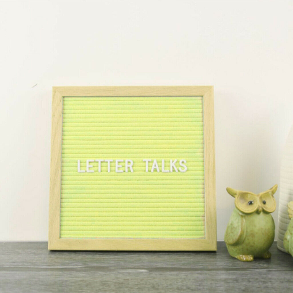 Solid Oak Framed Felt Letter Board Message Board Home Bar 10 x 10" Yellow