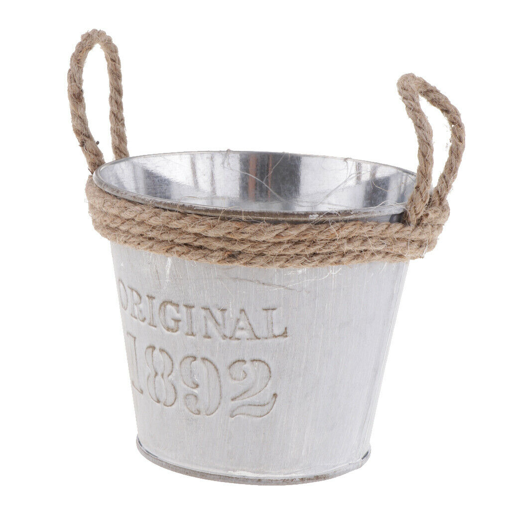 2Pcs Decorative Galvanized-Metal Can | Garden Decoration | Gardening