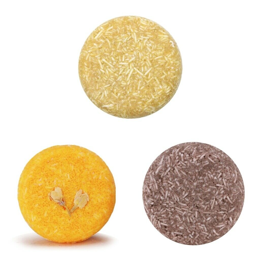 3 Packs Organic Shampoo Soap Bars Eco-Friendly Plant Essence for Dry Hair