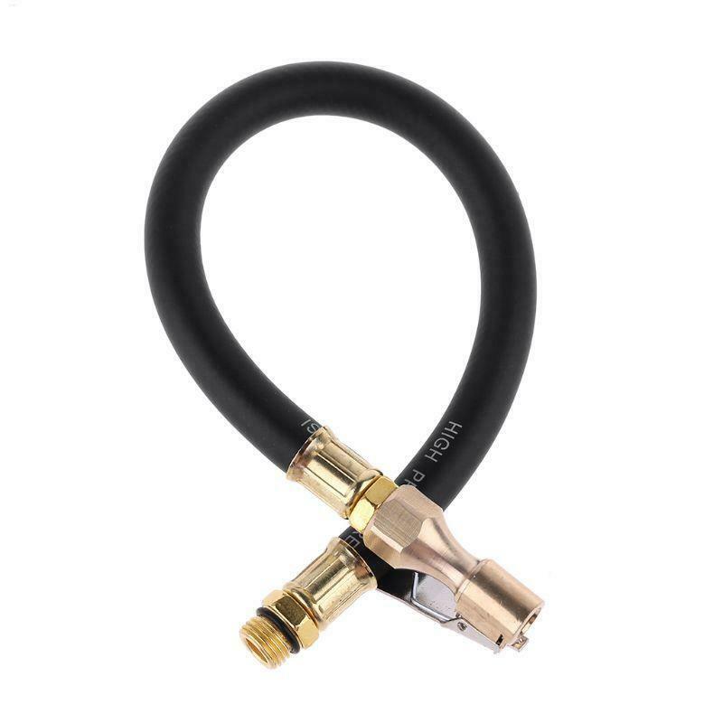 Car Tire Inflator Hose 1/4" Fast Self-locking Chuck Pressure Gauge Air Hose Tube