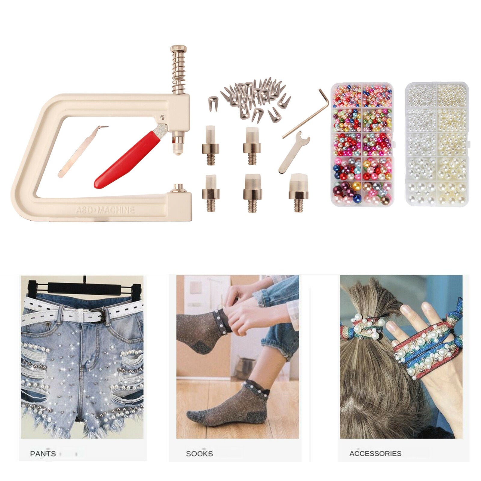 Manual beading pear bead press fusing machine hand press tool clothes
