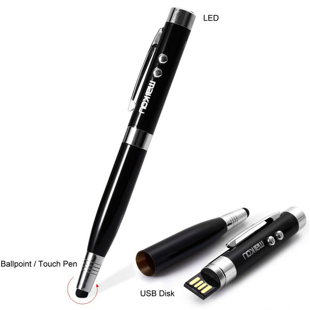 6 in 1 Capacitive Stylus Pen Touch Screen with USB Flash Drive 64GB Black