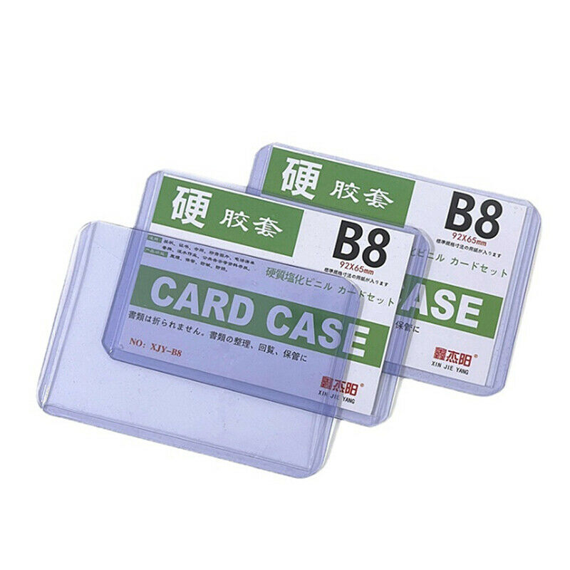 1pc Simple Transparent Plastic Name Card Cover Bank Card Holder Name Card Co KX