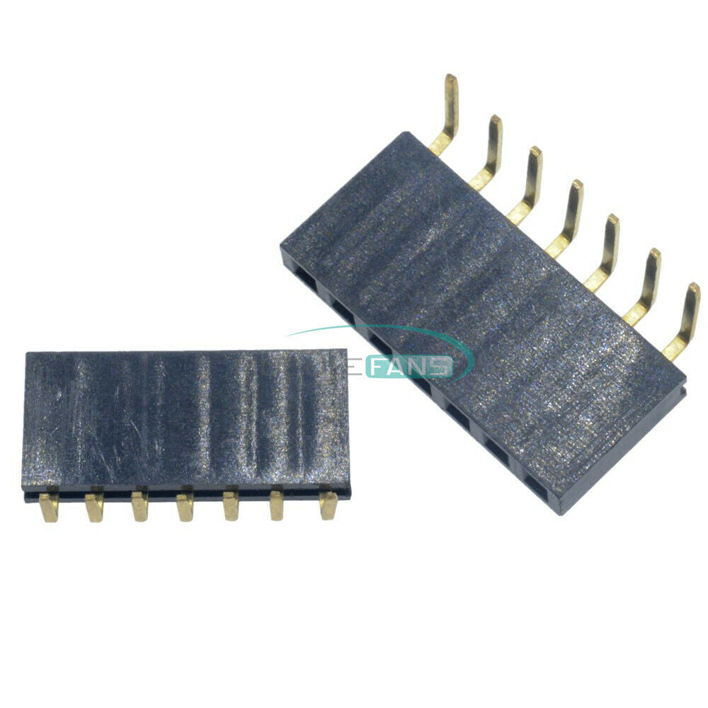 20PCS 1x7Pin 2.54mm Pitch Header Right Angle Female Single Row Socket Connector