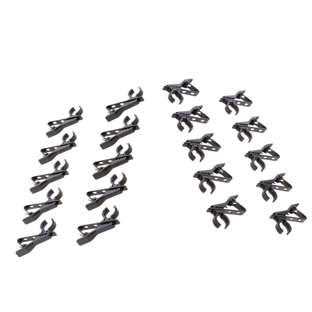 Set of 20  Safe Fabric Clips MIC Collar Clips Dia. 0.5 Inch, 12mm Portable