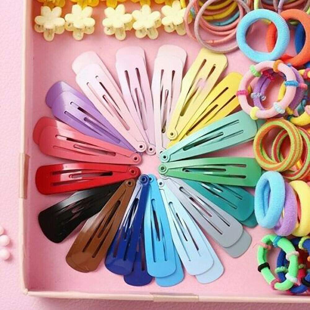 870x Candy Color Hair Clips Rope Set Ponytail Holder Kids Girls Hair Accessories