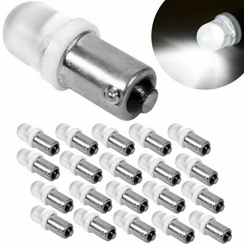 20Pcs BA9S 1895 T4W 53 57 Instrument LED Light Bulbs For Car Map Lamp 12V White