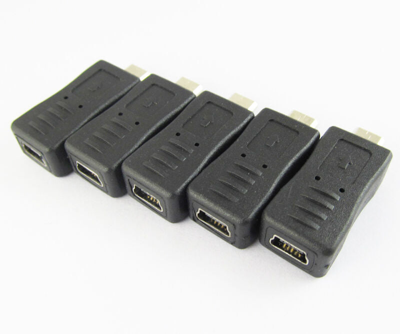 50pcs Mini 5pin Female Jack To Micro 5pin Male USB Adapter Converter Connector