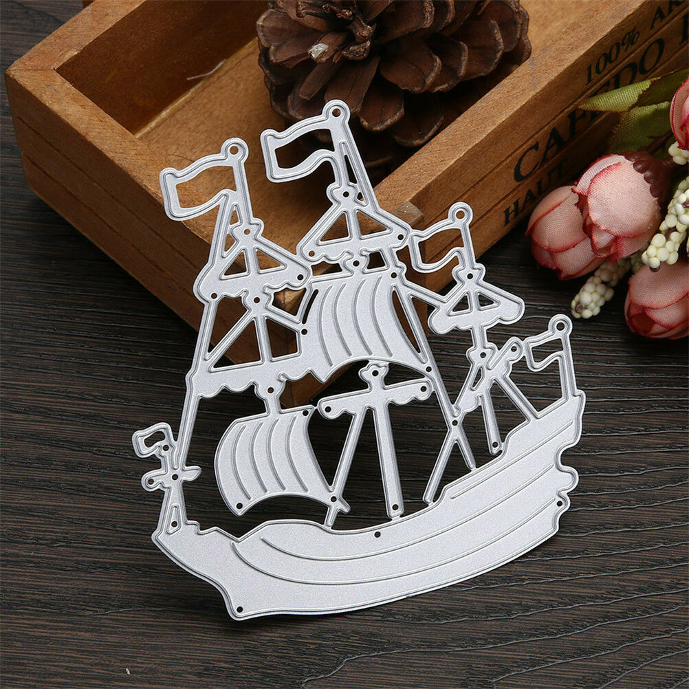 Beautiful Sailing Boat  Metal Cutting Dies Stencils For Scrapbook Paper Ca.l8