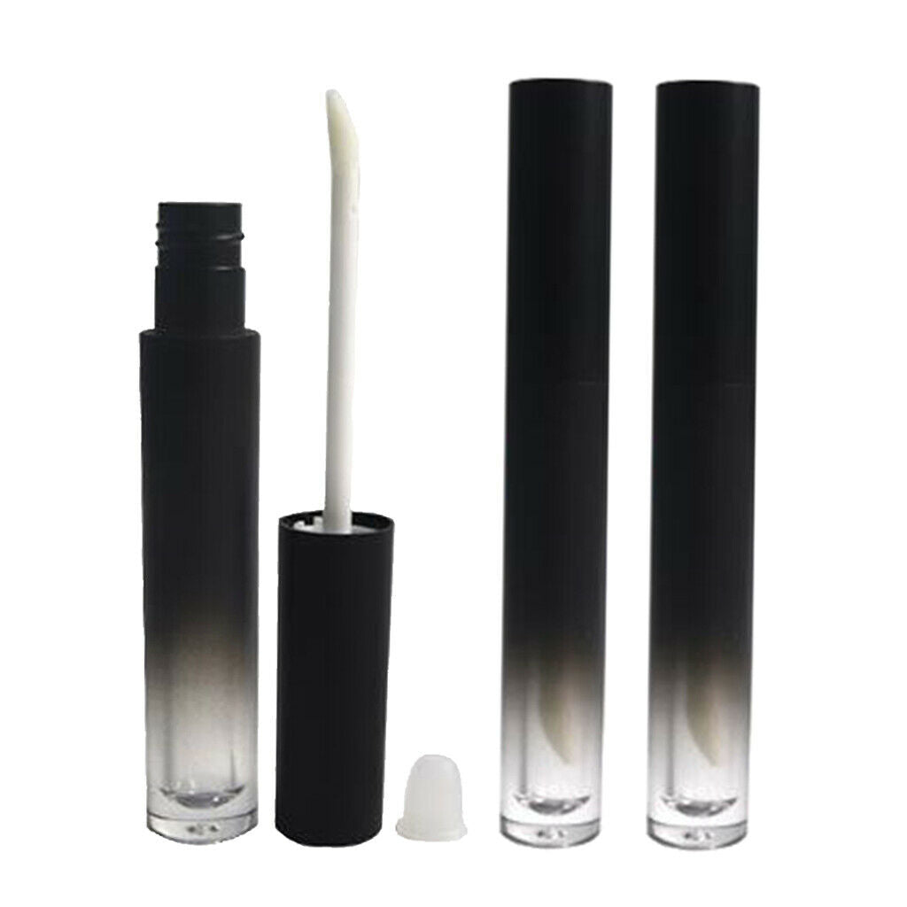 3 Pack 4.5ml Black Lip Gloss Tubes Mini Cylinder Concealer Liquid Eyeshadow Vial