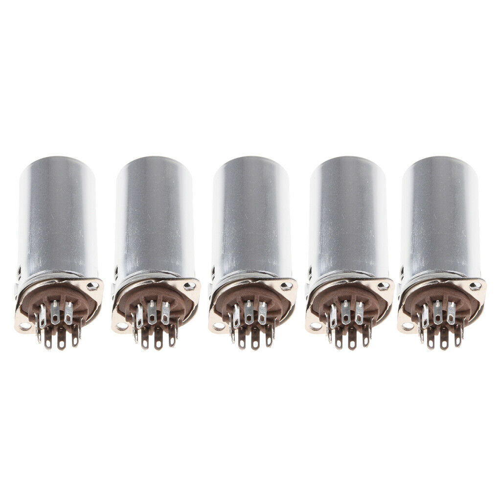5x 9Pin Vacuum Tube Socket w/ Aluminum Shield for 12AX7 12AU7 E88CC 6922 6n1