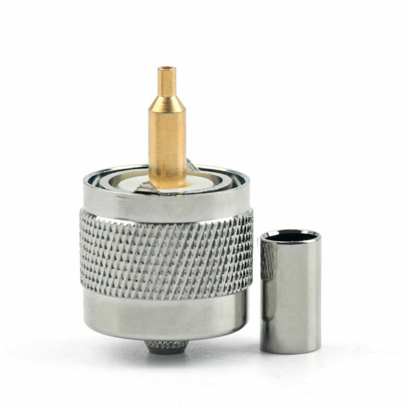 10Pcs Connector UHF Male PL259 Plug Crimp RG58 RG142 LMR195 RG400 Cable Straight