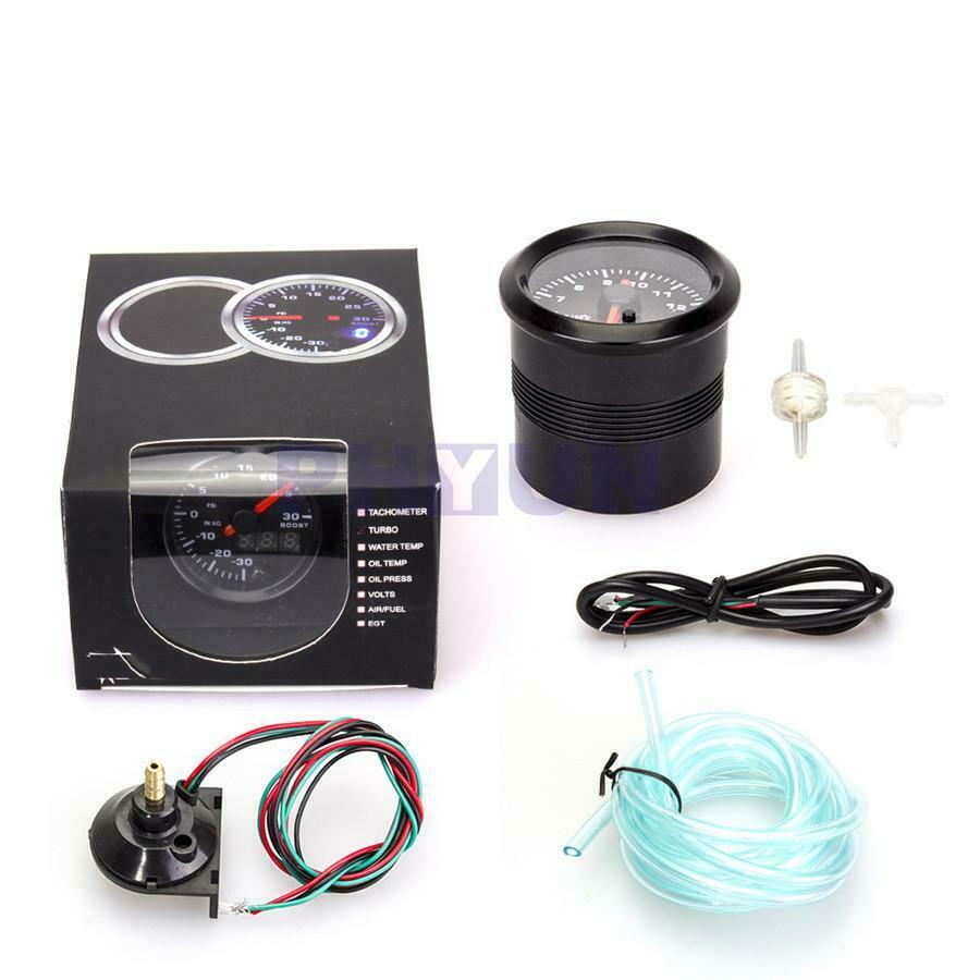 2"/52mm LED Digital & Pointer Display Car Turbo Boost Meter PSI Pressure Gauge