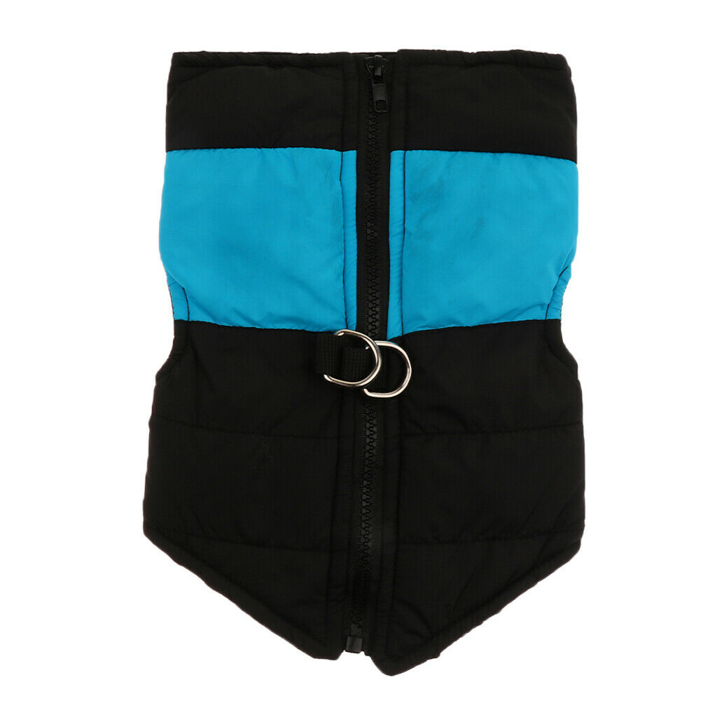 Dog Winter Warm Coat Vest Waterproof Jacket Down Vest Puppy Clothes  Blue M
