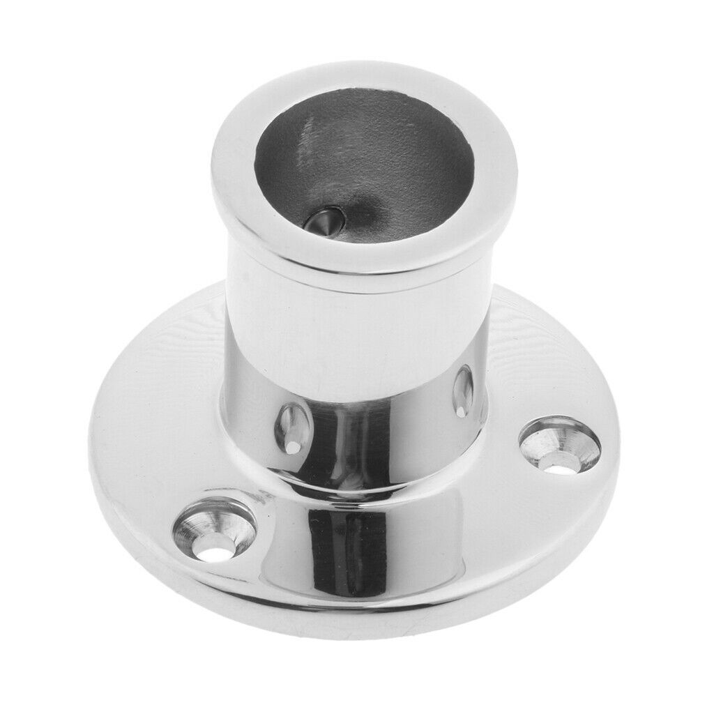 Stainless Steel Marine Boat Deck Handrail Round Stanchion Base 84Deg 25mm
