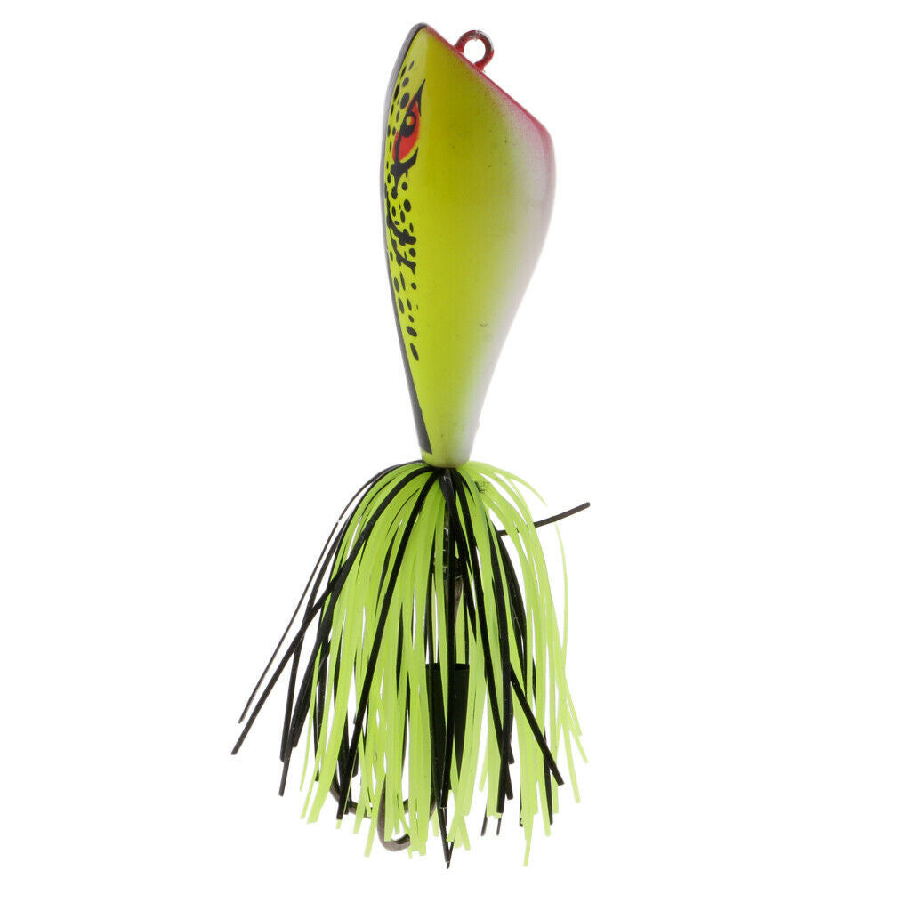 Frog Fishing Lures Soft Topwater Frog Crankbait with Threads Skirts Yellow