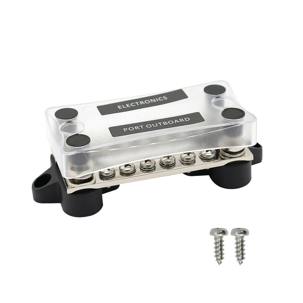 New Bus Bar 6 Way Electrical Terminal Dual Junction Box M4 Stud Kits 6P