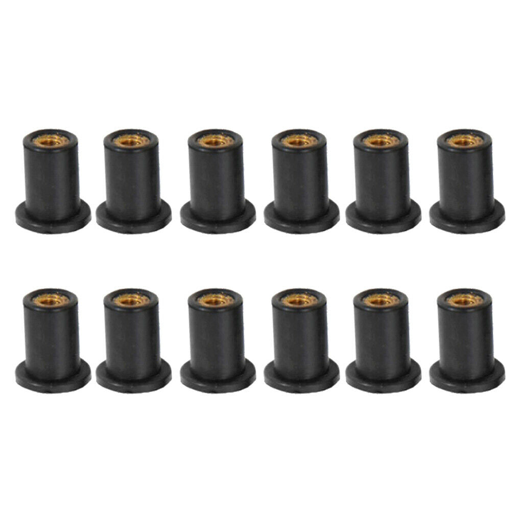12 pieces motorcycle fairing screws, rubber nuts M5 screws