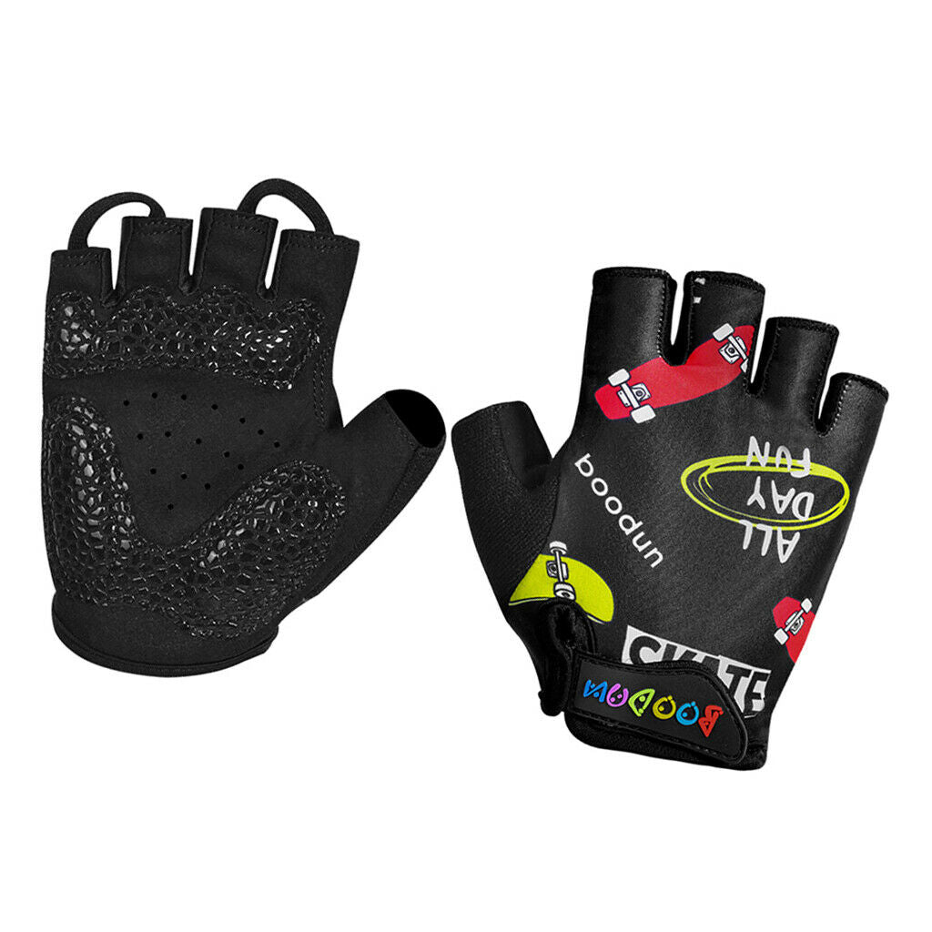 1 Pair Outdoor Riding Sports Fitness Short Finger Children Half Gloves D-L