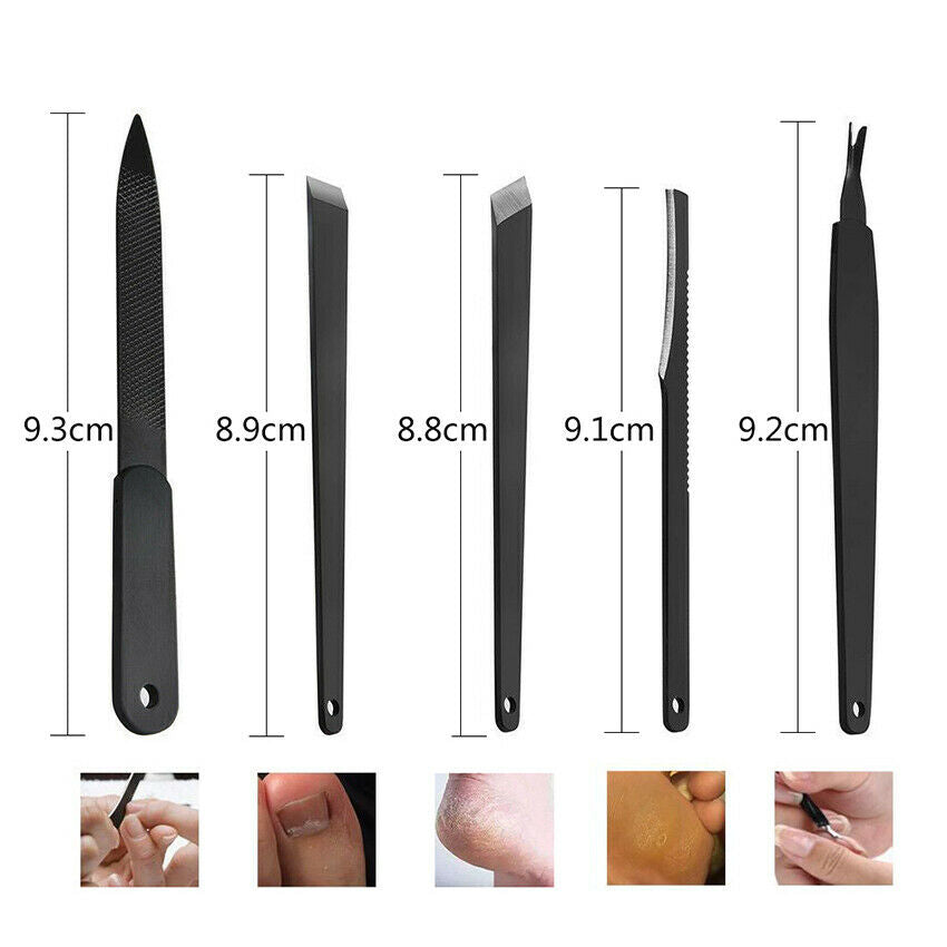 5pcs/set Nail Cuticle Pusher Remover Manicure Pedicure Stainless Steel Tool