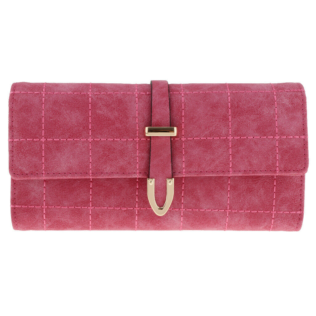 Trible Fold Clutch Arrowheads Frosted Plaid Wallet Cards Organizer Rose Red