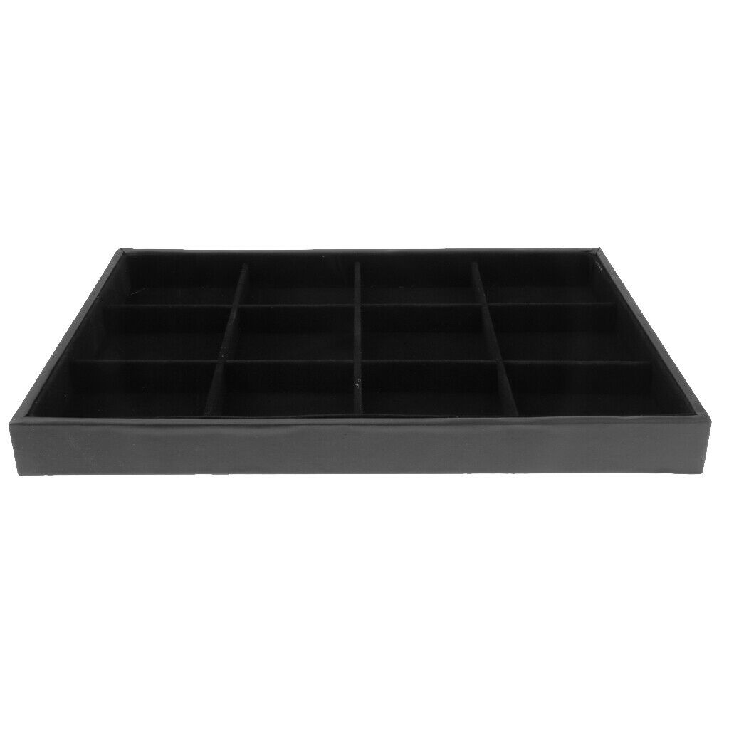 12 Grids Bracelet Display Tray Case Organizer Jewelry Storage - Black