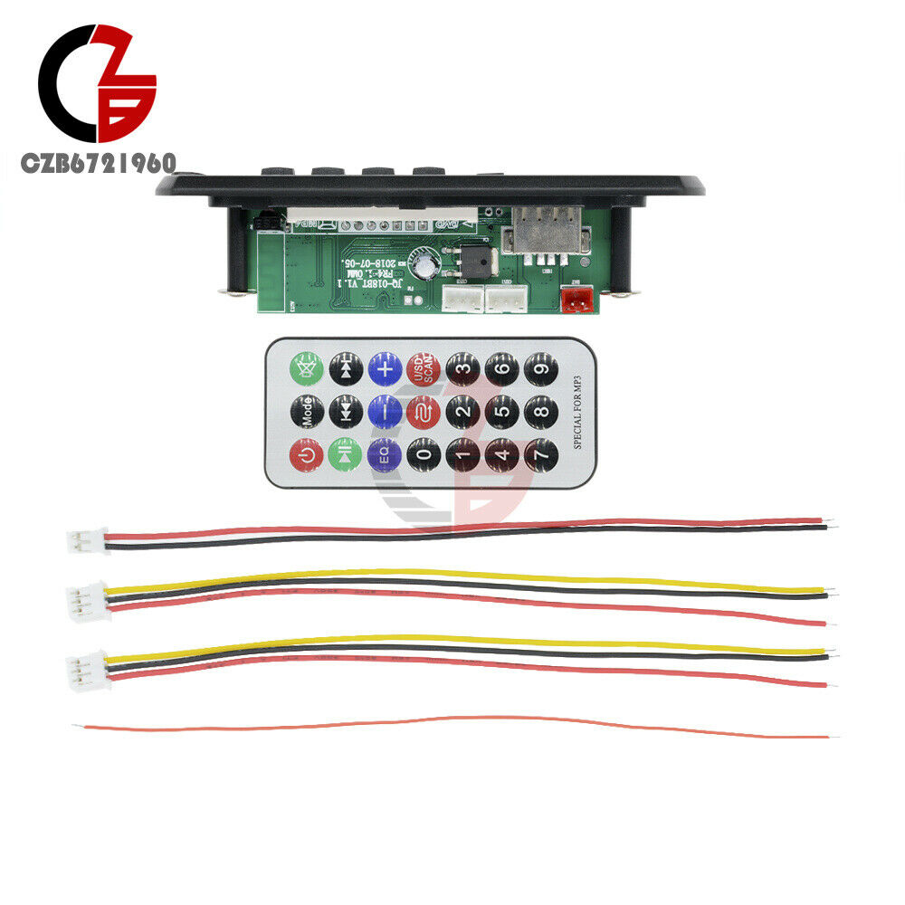 New Bluetooth Car MP3 WMA Decoder Board with Remote Control AUX TF USB FM Radio