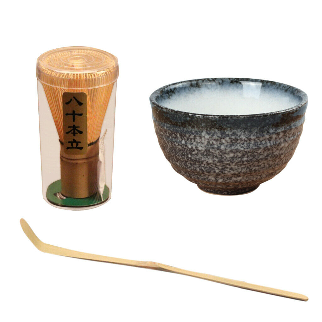 Matcha Whisk Set | Matcha Bamboo Whisk (Chasen) & Black Color Bowl | Matcha Tea