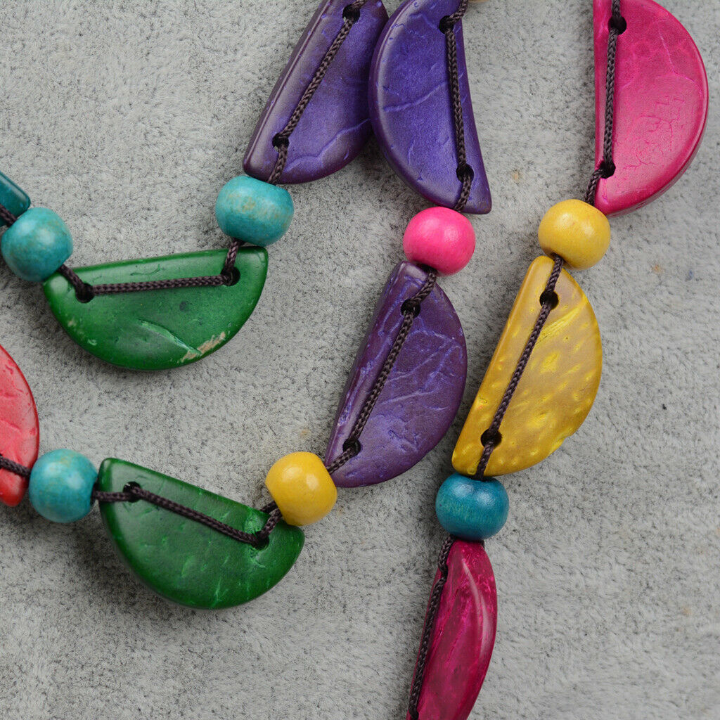 2pcs Ethnic Multi-layer Coconut Shell Beaded Necklace for Women