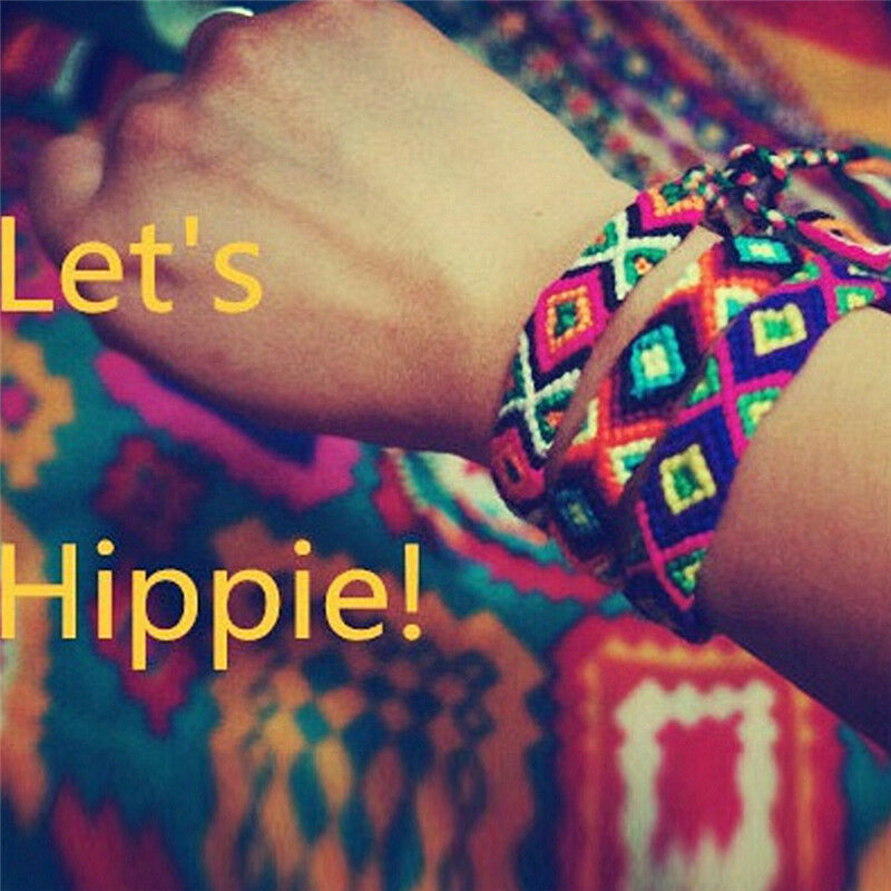 Friendship Bracelet Handmade Woven Rope String Hippy Boho Embroidery Brac.l8