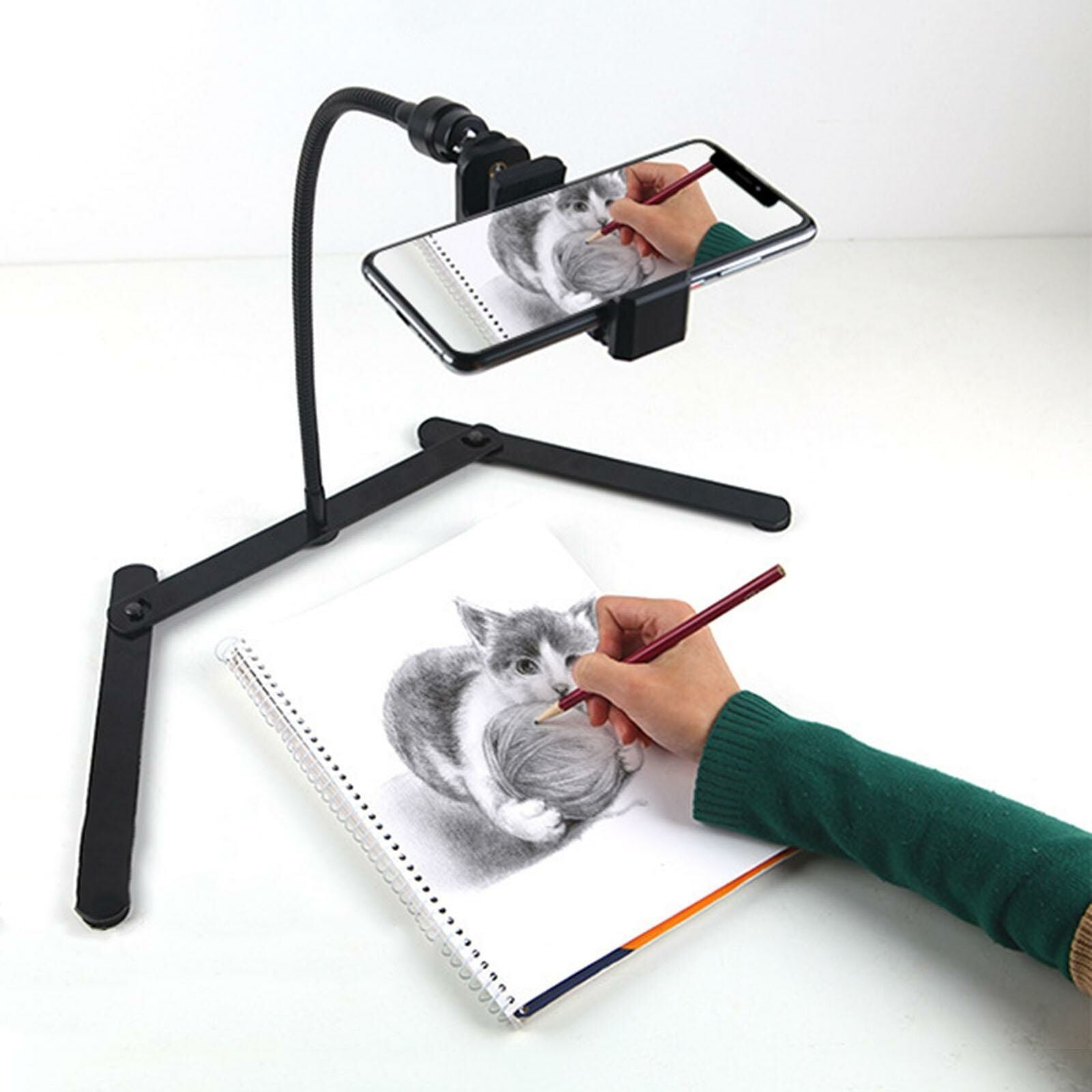 Phone Stand Tripod With Holder Overhead Stand For Live Streaming Teaching Online