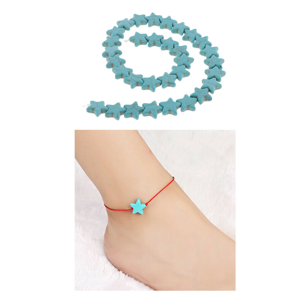 30Pcs Turquoise Spacer Beads Pendants Bracelet Jewelry Crafts Supplies Blue
