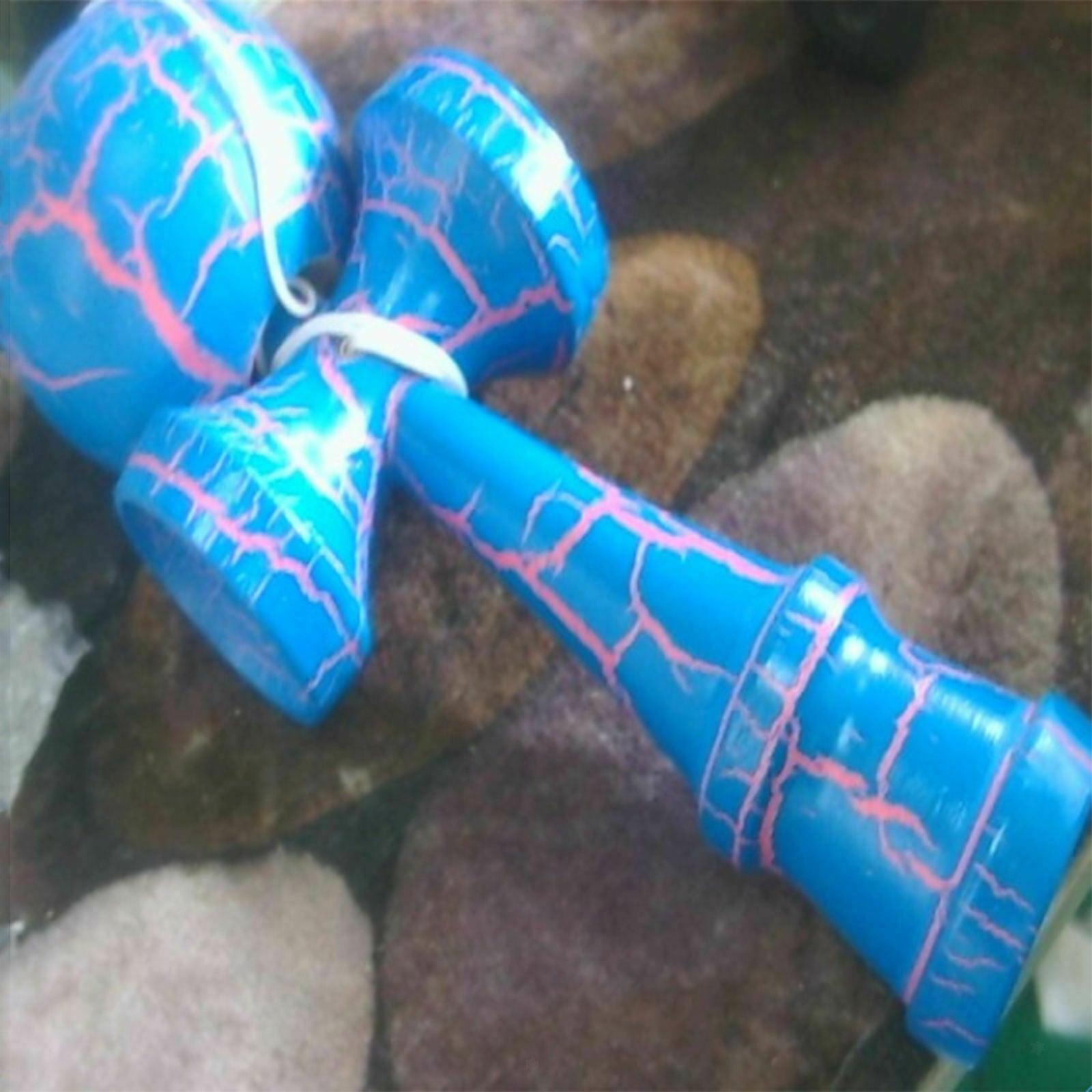 Wooden Colorful Crack Surface Kendama Balls Address Balance Toys for - Blue,