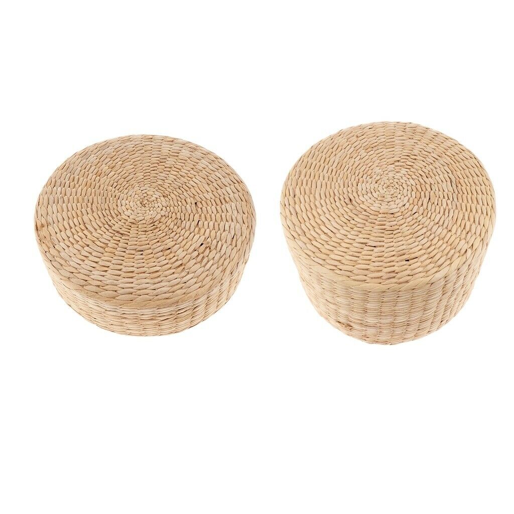 2pcs Straw Cushion Meditation Buckwheat Floor Seat Cushion for Relaxation