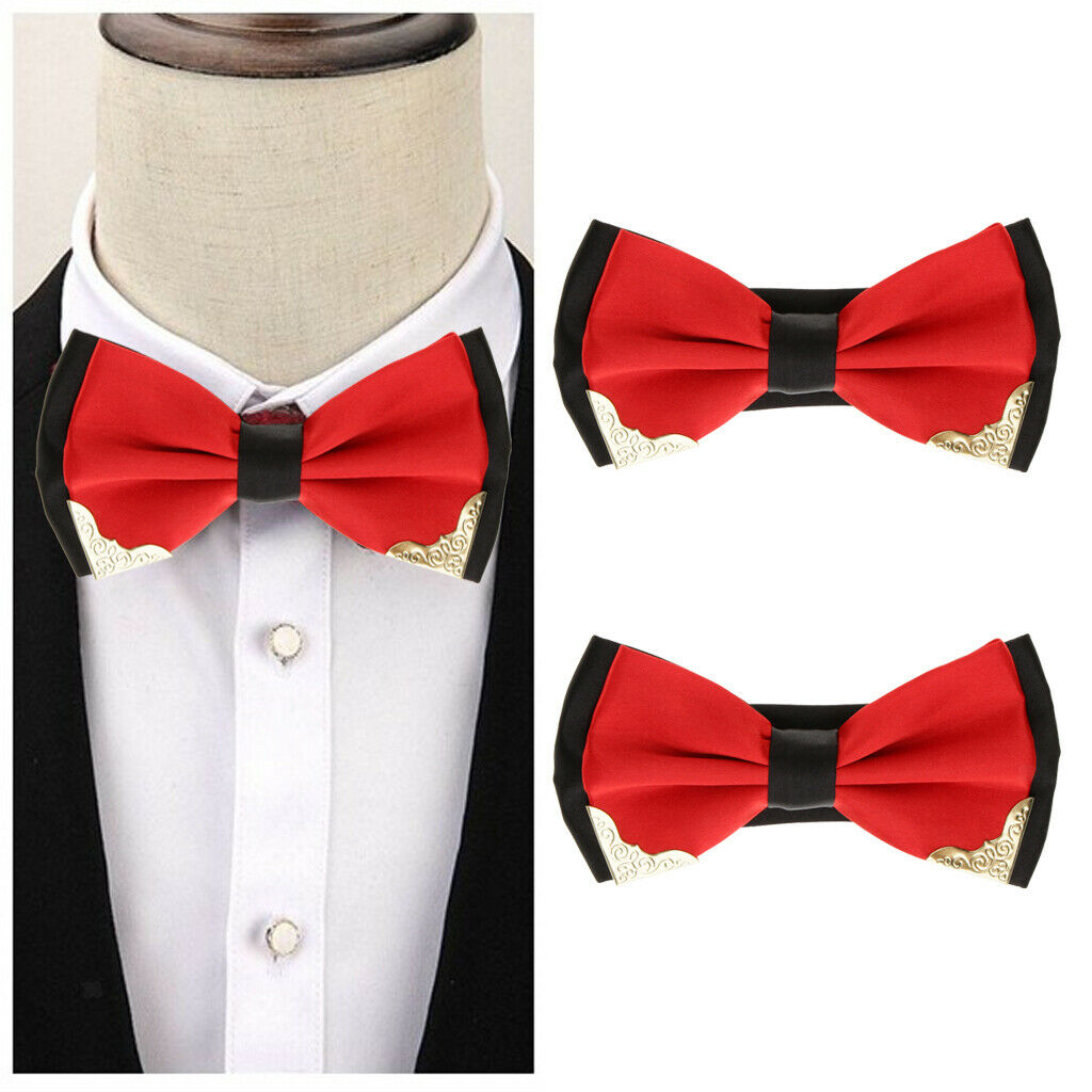 Multicolor Gentlemen's Tuxedo Bow Tie Bowtie Necktie for Men Red
