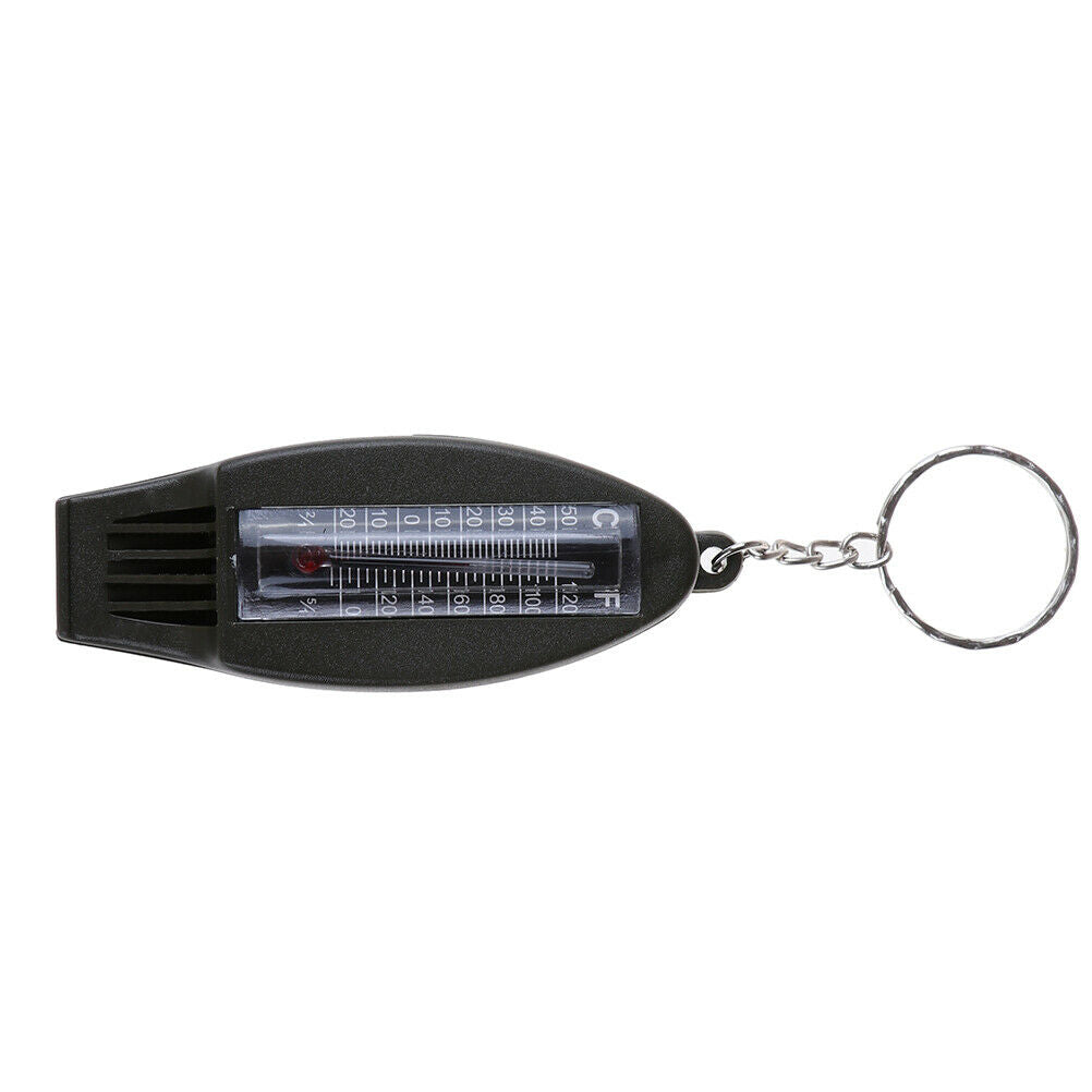 4 In 1 Outdoor Survival Whistle Compass Magnifying Thermometer & Keychain.l8