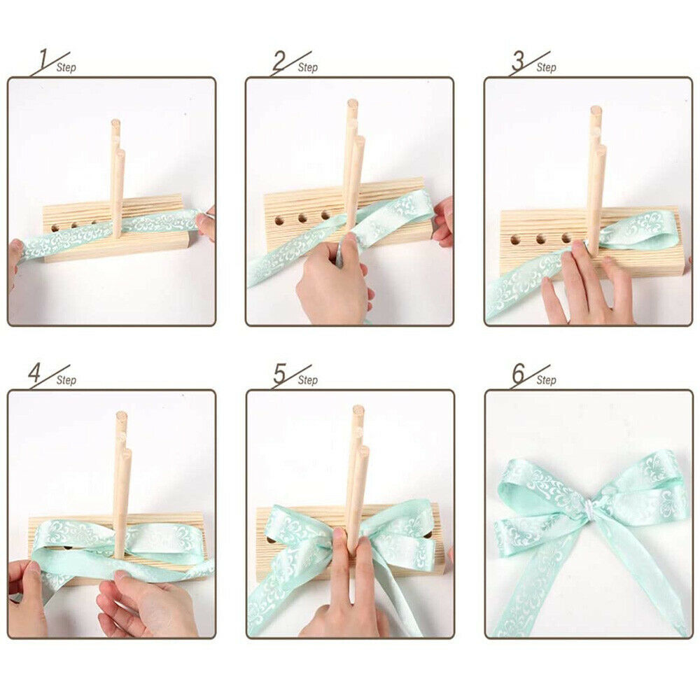 Five-in-one Bow Maker Wooden Ribbon Tool Handmade Scrapbooking Card DIY Craft